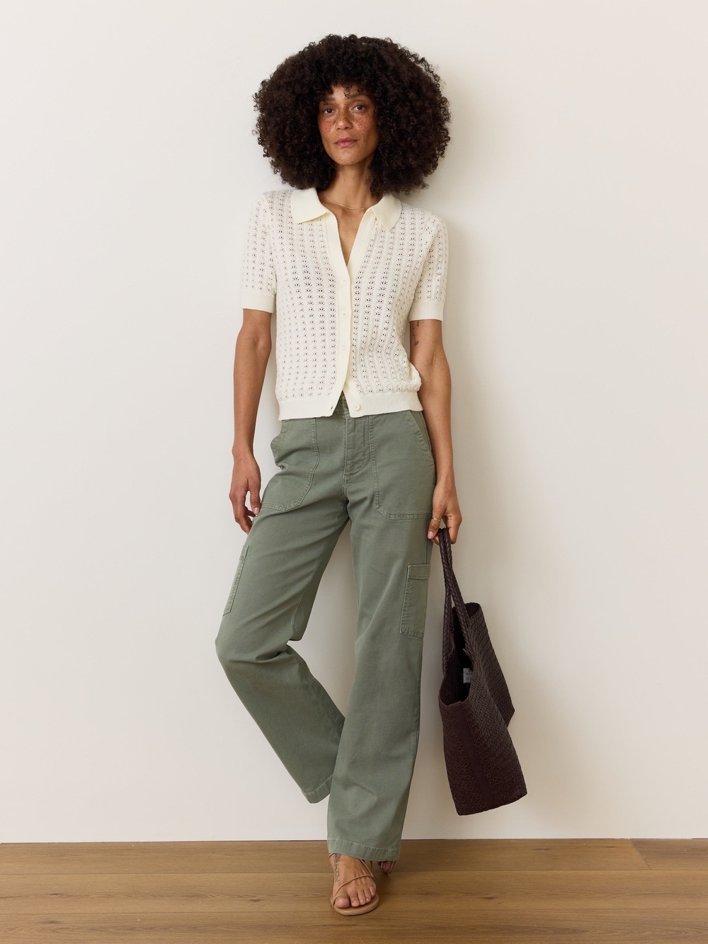 Marine Layer Olive Green Straight-Leg Cargo Pants